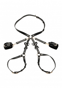 Bondage Harness with Bows - M/L - Black