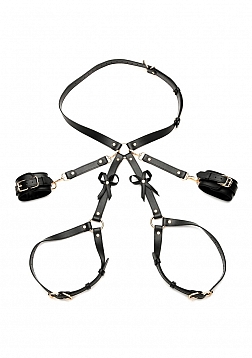 Bondage Harness with Bows - XL/2XL - Black