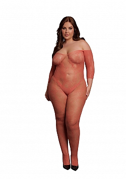 Lace Long-Sleeved Bodystocking - Queen Size