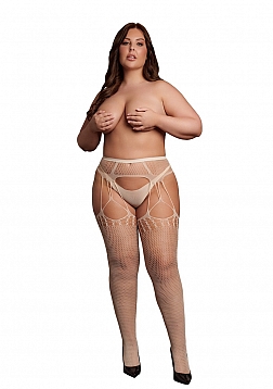 Shredded Suspender Pantyhose - Queen Size