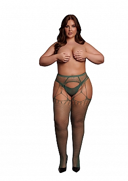 Shredded Suspender Pantyhose - Queen Size