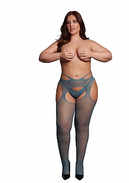 Suspender Pantyhose with Strappy Waist  - Queen Size