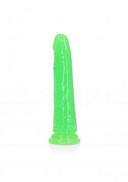 Slim Realistic Dildo with Suction Cup - Glow in the Dark - 6'' / 15,5 cm