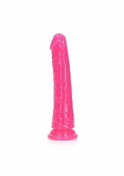 Slim Realistic Dildo with Suction Cup - Glow in the Dark - 6'' / 15,5 cm