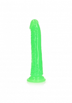 Slim Realistic Dildo with Suction Cup - Glow in the Dark - 7'' / 18 cm