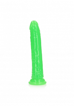 Slim Realistic Dildo with Suction Cup - Glow in the Dark - 9'' / 22,5 cm