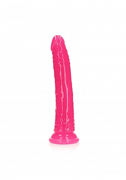 Slim Realistic Dildo with Suction Cup - Glow in the Dark - 9'' / 22,5 cm