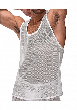 Stretch Net Tank Top - S/M - White