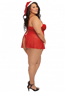 Santa Babydoll, Thong and That - XXL