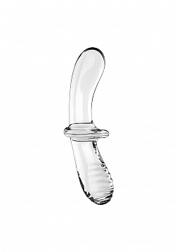 Double Crystal - Glass Dildo - Transparent