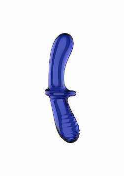 Double Crystal - Glass Dildo - Light Blue