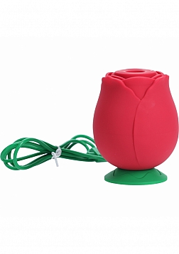 LoveLine - The Rose - 10 Speed Air Pulse Vibe - Silicone - Rechargeable - Waterproof - Red