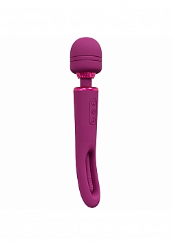 Kiku - Rechargeable Double Ended Wand with Innovative G-Spot Flapping Stimulator - Pink