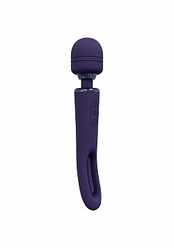 Kiku - Rechargeable Double Ended Wand with Innovative G-Spot Flapping Stimulator - Purple