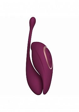 Twitch 2 - Rechargeable Suction & Flapping Vibrator with Remote Control Vibrating Egg - Burgun