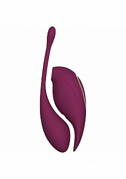 Twitch 2 - Rechargeable Suction & Flapping Vibrator with Remote Control Vibrating Egg - Burgun