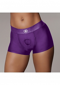 Ouch! - Vibrating Strap-on Boxer - Purple - M/L