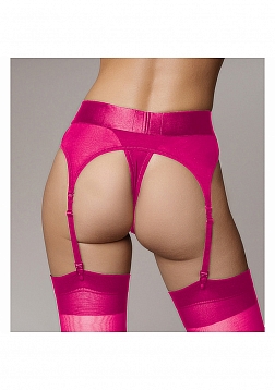 Ouch! - Vibrating Strap-on Thong with Adjustable Garters - Pink - XS/S