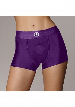 Ouch! - Vibrating Strap-on Boxer - Purple - XS/S