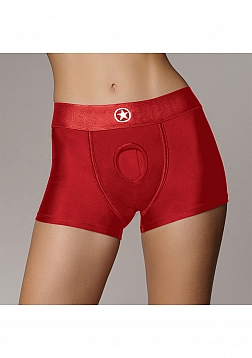 Ouch! - Vibrating Strap-on Boxer - Red - XS/S