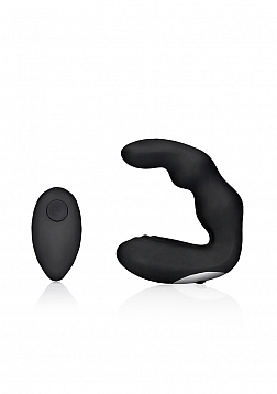 Bent Vibrating Prostate Massager with Remote Control - Black