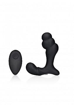 Stacked Vibrating Prostate Massager with Remote Control - Black