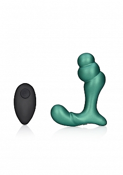 Stacked Vibrating Prostate Massager with Remote Control - Metallic Green