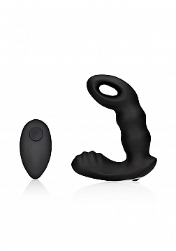 Beaded Vibrating Prostate Massager with Remote Control - Black