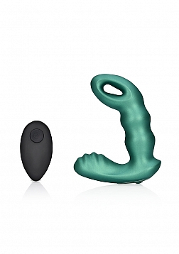 Beaded Vibrating Prostate Massager with Remote Control - Metallic Green