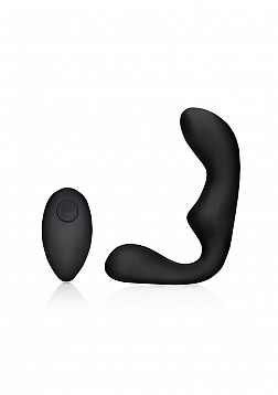 Pointed Vibrating Prostate Massager with Remote Control - Black