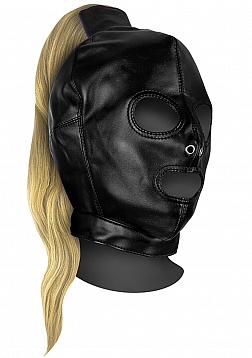 Mask with Blonde Ponytail - Black