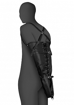 Lace-up Full Sleeve Arm Restraint - Black