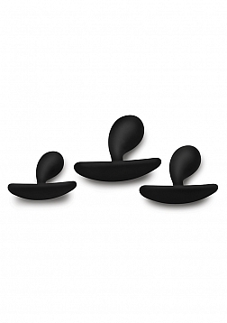 Dark Droplets - 3 Piece Curved Anal Trainer Set - Black