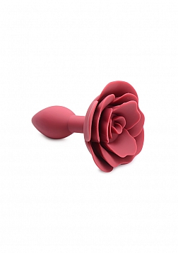 Booty Bloom - Silicone Rose Anal Plug - Red