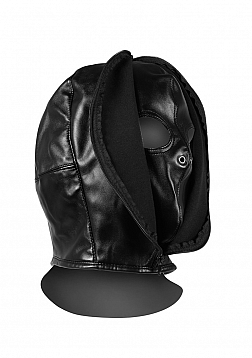 Zip-up Bondage Mask - Black