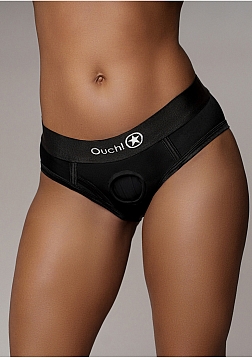 Vibrating Strap-on High-cut Brief - M/L