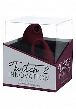 Twitch 2 - Rechargeable Suction & Flapping Vibrator with Remote Control Vibrating Egg - Burgun