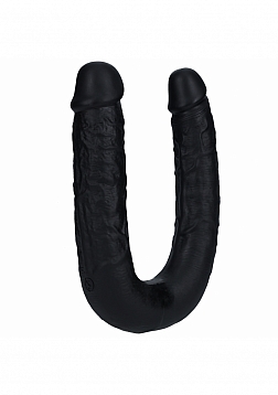 RealRock - Ultra Realistic Skin - U Shaped Double Dildo - 9" - Black