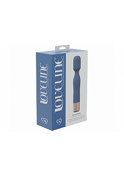 LoveLine - Glamour - 10 Speed Mini-Wand - Silicone - Rechargeable - Waterproof - Blue/Grey