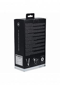 Ouch! - Vibrating Silicone Strap-On Adjustable & Rechargeable - Black