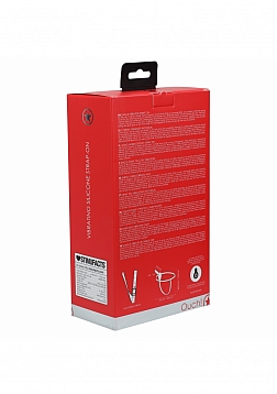 Ouch! - Vibrating Silicone Strap-On Adjustable & Rechargeable - Red