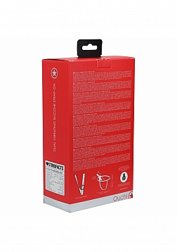 Ouch! - Dual Vibrating Silicone Strap-On Adjustable & Rechargable - Red