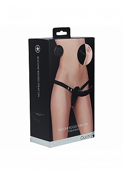 Ouch! - Silicone Ridged Strap-On Adjustable - Black