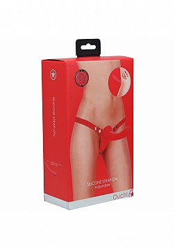 Ouch! - Silicone Strap-On Adjustable - Red