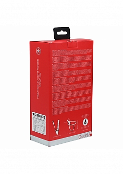 Ouch! - Vibrating Silicone Ridged Strap-On Adjustable & Rechargeable - Red