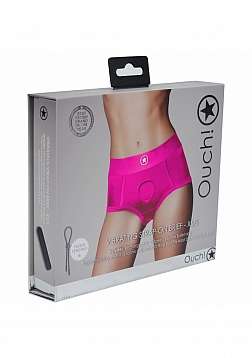 Ouch! - Vibrating Strap-on Brief - Pink- XS/S