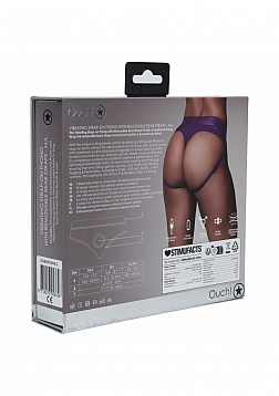 Ouch! - Vibrating Strap-on Thong with Removable Butt Straps - Black - M/L