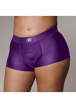 Ouch! - Vibrating Strap-on Boxer - Purple - XL/XXL