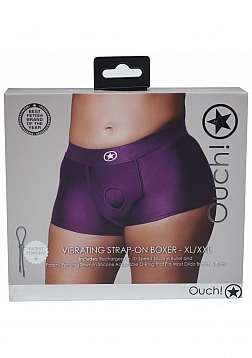 Ouch! - Vibrating Strap-on Boxer - Purple - XL/XXL