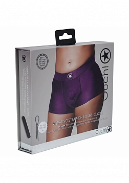 Ouch! - Vibrating Strap-on Boxer - Purple - XL/XXL